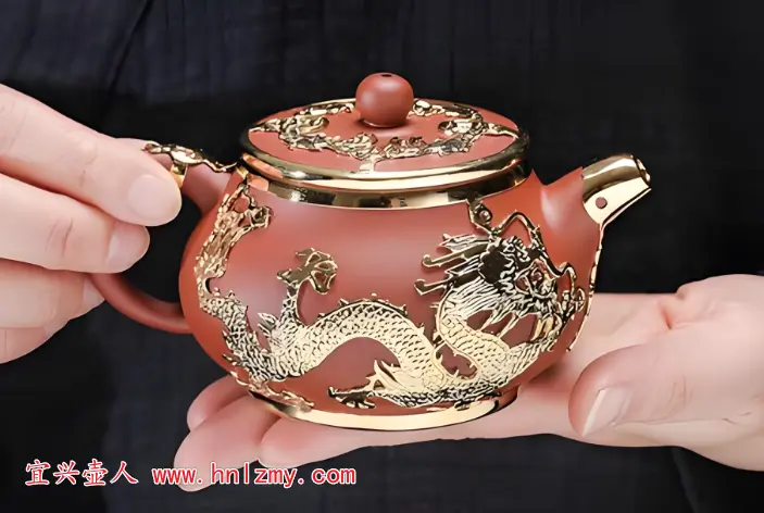 镶金紫砂壶图片